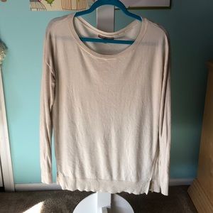 Cream Sweater with Zipper Detail